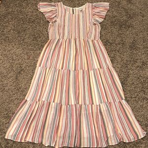 Multicolor Striped Maternity Dress